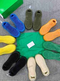 Los mejores zapatos casuales de moda Ripple Tech Knit Suede para hombre se deslizan en un pedal de pana Bottegas amarillo verde Negro Óptico diseñador hombres zapatillas de deporte20VX #