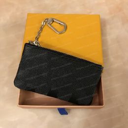 Top Kwaliteit Mode Portefeuilles SLEUTELPOUCH Vrouwen Heren Zwarte bloem Checker Grid Keys Ring Creditcardhouder Portemonnee Meisjes Portemonnee Tas Met Doos JN8899