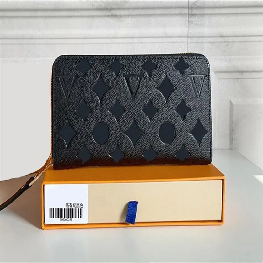 Top Quality Fashion Women Clutch Wallet Pu Leather Wallet Single Zipper Wallets Lady Ladies Long Classical Purse with Orange Box C280s
