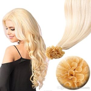 Top qualité fctory prix en gros Brésilien 100% vierge de cheveux humains bout d'ongle artificiel couleur 613 extensions de cheveux