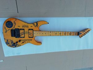 Top qualité FDOH-9005 couleur jaune personnalité patterm matériel noir Kirk Hammett Ouija guitare électrique, livraison gratuite