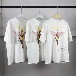 Topkwaliteit FOG heren T-shirts Angel Print Tees Fashion Band Loose Designer Styles Streetwear Korte mouw Crew Neck Top