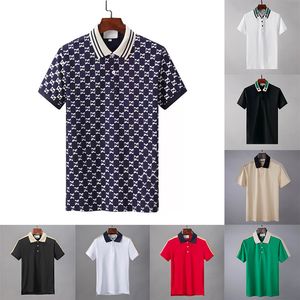Polos diseñadores para hombres camisas para hombre high street italia bordado de bordado serpiente pequeña impresión marcas de ropa ropa de cabina