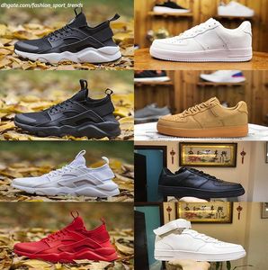 Topkwaliteit FORCES HUARACHE 1 Heren Lage Sport-skateboardschoenen Eén Unisex Gebreid Verhoogd Dames Geheel Wit Zwart Rood Leer Outdoor Casual Designer Trainer Sneaker