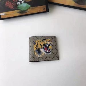 7A Qualité G Hommes Animal Court Portefeuille 451268 En Cuir Noir Serpent Tigre Abeille Portefeuilles Femmes Long Style De Luxe Bourse Porte-Cartes Avec Boîte-Cadeau