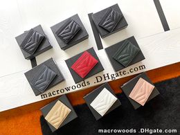 Porte-cartes en cuir véritable de qualité supérieure Designer Marmont Petits portefeuilles d'embrayage Mode Femmes Porte-cartes Noir Poches à pièces à l'intérieur de la fente