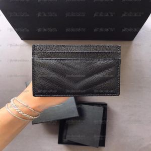 Top quality Genuine Leather Purse card holder wallet Men Women's Holders Casual Luxurys designer fashion Coin Black Lamb234U