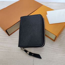 Porte-monnaie en cuir véritable de qualité supérieure Pochette pour clé à monnaie Portefeuilles zippés classiques 60067 Titulaires pour hommes de créateurs de mode