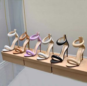 Topkwaliteit gianvito rossi 10,5 cm stiletto hakken sandalen jurk schoenen hak voor vrouwen zomer luxe designer sandalen zwarte voet riem hakken