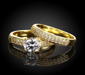 Anneau de combinaison en argent d'or de qualité supérieure fiançailles anneau de mariage cube zircone grande bague bijoux 6158423