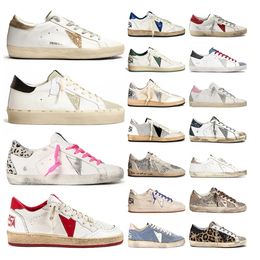 Zapatos informales dorados de alta calidad zapatos de diseñador superestrella sucia súper estrella blanca blanca rosa bola estrella mujer des chaussures entrenadores transpirables eu35-46