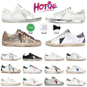 Baskets Golden Goode de qualité supérieure Baskets pour femmes Chaussures de créateur Noir Blanc Cuir Glitter Bleu Sparkle Superstars Chaussures de luxe Plateforme Grande taille 46 Chaussures pour hommes