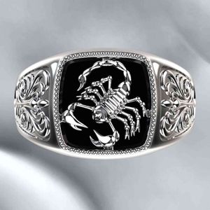 Top-kwaliteit gothic punk scorpion mannelijke retro ring patroon totem ringen voor mannen hip hop viking sieraden bague femme