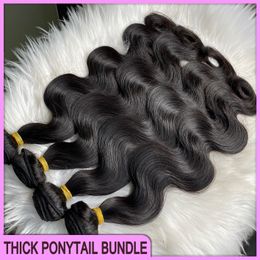 Top Quality Grade 12A Épaisseur de cheval de cheval Extensions de cheveux malaisiens 100% Human Hair Waft Peruvien Indien Brésilien Body Body Wave 4 Bundles