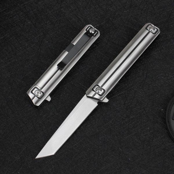 Top Qualité H1602 Flipper Couteau Pliant D2 Stone Wash Tanto Lame En Acier Inoxydable Poignée Camping En Plein Air Randonnée EDC Poche Dossier Couteaux