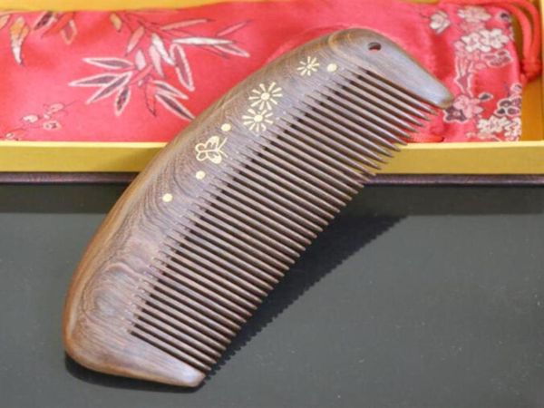 Peigne à cheveux en ébène naturel fait à la main de qualité supérieure peigne à cheveux en bois peigne à cheveux en bois 1601189n8554388