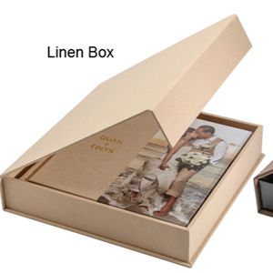 Boîte en lin/boîte en cuir faite à la main de qualité supérieure pour l'emballage des photographes