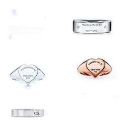 Top Quality Heart Love Ring S925 Sterling Silver Diamond Ring Original Luxury Brand Bijoux Femmes Mentes Anneau Allergic Original Fashion Bijoux Couple de couple www