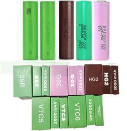 Top Quality HG2 INR18650 35E 25R 30Q VTC5 VTC6 18650 Batterie 2500mAh 2600mAh 3000mAh 3500mAh Green Brown Recchargeable Lithium Batt1080371