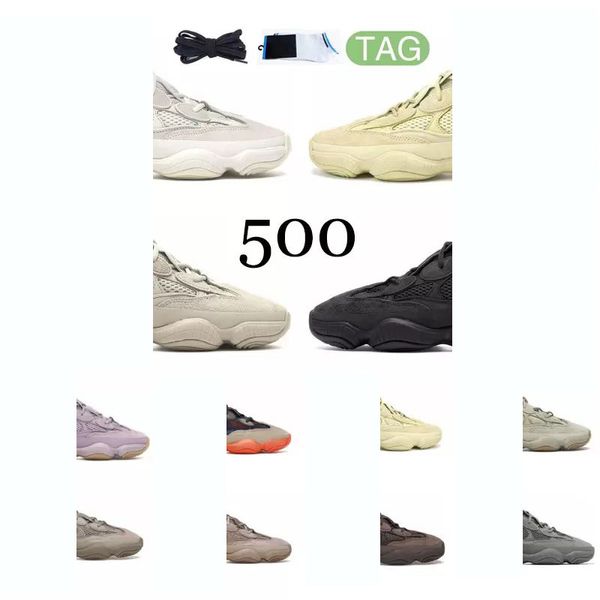 Top Qualité Haute Qualité 500 Chaussures de course pour hommes Femmes 500s Cloud White Utility Black Granite Bone White Enflame Salt Brown Clay Taupe Baskets légères Baskets d'extérieur