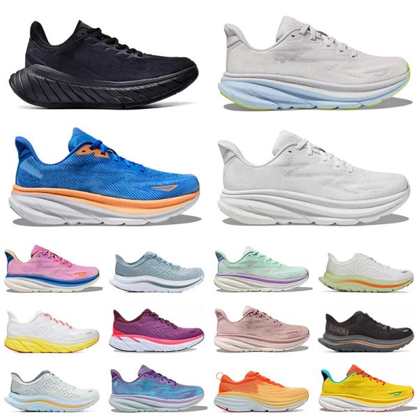 Mujeres Hokah de la mejor calidad para hombres Bondi 8 Clifton 9 Running Shoes Hokka Tripe Blanco Blanco Rosa People Free Cloud Bottoms Athletic Hok Sports Trainers corredores