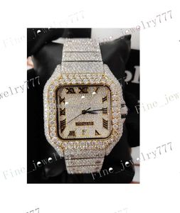 Topkwaliteit ijskoud Moissanite Diamond Watch met automatische bewegingswacht Man gemaakt diamanten horloge met verkoopprijs