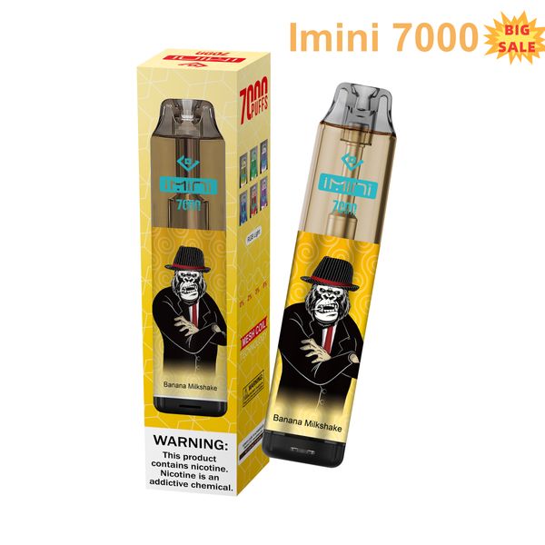 Gorilla de alta calidad IMINI 7000 Puff 7k Tornado RM Vape Desechable 15 ml Costro de cartucho Preparo Barra de palo Vaper a granel Shisha Pen Mesh Bobina E CIG Diseño a prueba de fuga con caja