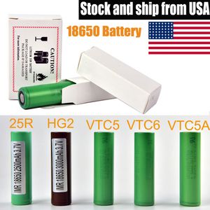 Batterie Top Quality INR 18650 25R HG2 30Q VTC6 3000mAH HE2 HE4 2500mAH VTC5 18650 Vape Mod Rechargeable Lithium Batter