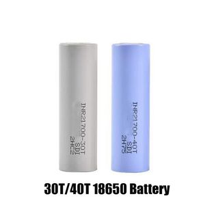 Batería INR21700 30T de alta calidad 3000mAh 40T 4000mAh 21700 Litio 35A 3.7V Baterías recargables de iones de litio para Samsung Gris Azul