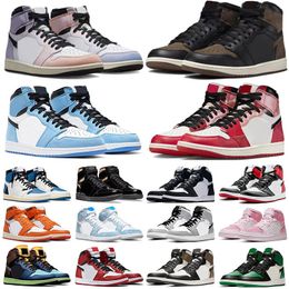 Air jordan 1 Basketball Shoes Men University Blue Banned Hyper Royal Dark Mocha Trainers Sneakers trainers Eur 36-47