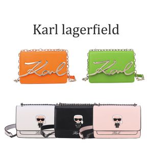 Calidad superior Karl Lagerfield Real Cuero Instantánea Bolsas de hombro Cadena de lujo Sling Cross Body Totes para mujer Diseñador Bolsa Moda Mens Messenger Bolsos Bolsos de embrague