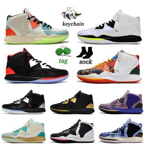 Kyries de qualité supérieure 8 hommes Chaussures de basket-ball High Big Taille 12 Keep Sue Fresh Black Blanc Aluminium Fire et glace Camo 8s Mens extérieur Jogging Sneakers Trainer Sports