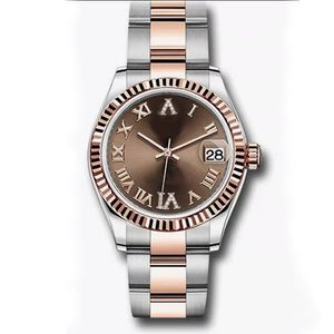 Topkwaliteit dames dameshorloge 31 mm wijzerplaat dames datejust diamanten saffier wijzerplaat automatisch uurwerk mechanisch roségoud Watch287I