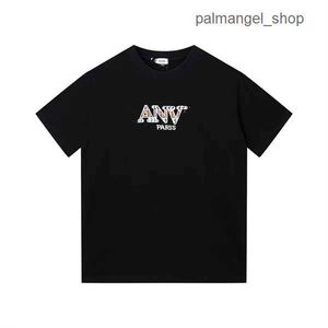 Top Kwaliteit Lanvin Heren Angel t-shirts Korte Mouwen Palm Borduren Anti Rimpel Mode Casual Mannen Kleding Kleding Tees N4TK