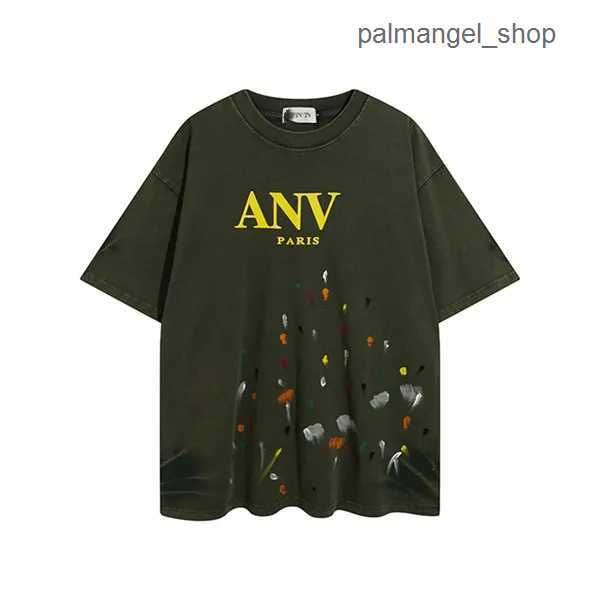 Lanvin-Camisetas de Ángel para hombre de alta calidad, camisetas de manga corta con bordado de palma, antiarrugas, moda informal, ropa, camisetas XGRT
