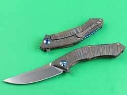 8.66 inch kogellager flipper vouwmes D2 stenen wasblad TC4 titanium legering handvat outdoor camping wandelen edc messen