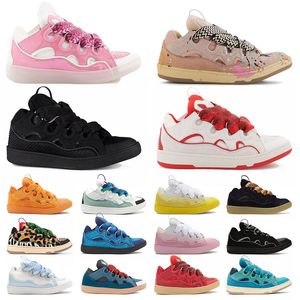 Topkwaliteit lavins schoenen curb sneakers Heren Dames Luxe Designer Schoenen Geheel Zwart Roze Grijs Groen lanvins Rood Blauw Wit Dames Heren Trainers Outdoor