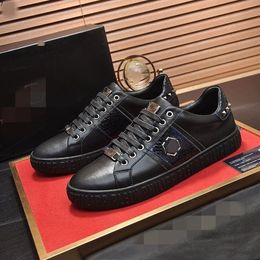Chaussures pour hommes en cuir de qualité supérieure baskets de créateurs chaussures de luxe plates décontractées à lacets pour hommes LKJP084