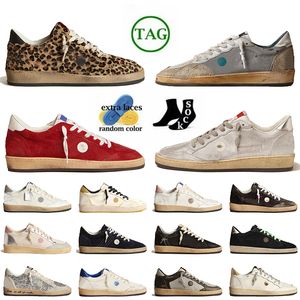 Top calidad cuero gamuza bola estrella hecho a mano bajo OG mujeres para hombre diseñador zapatos casuales entrenadores oro brillo Italia marca plataforma vintage plata zapatillas de deporte superior