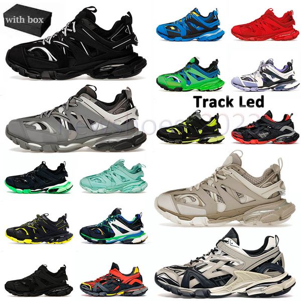 Top qualité LED piste 3.0 chaussures habillées femmes hommes pistes Sneaker Lighted Gomma cuir formateur nylon imprimé plate-forme baskets taille 36-45
