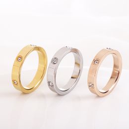Top qualité Love Screw Ring Designer Bague pour hommes et femmes classique de luxe en acier au titane largeur de la bague 4/5 / 6mm taille 5-11