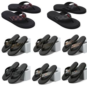 CALIDAD SUPERIOR Marca de lujo Impreso Diseñador Zapatillas Comodidad para hombre Diapositivas de goma Sandalias con patrón de cuadrícula Flor Playa al aire libre Chanclas casuales tamaño 39-46