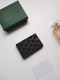 Topkwaliteit luxe designer kaarthouder mini -portemonnee echt leer met doos portemonnee mode dames portemonnees heren sleutelring krediet munt charme bruin canvas