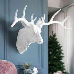 Diseñador de lujo de alta calidad Fashion Winternordic Resin Animal Head Wall Bar Hanging Bar Villa Decoración con ciervos y accesorios de oveja5508474