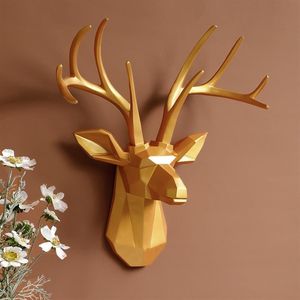 Top qualité luxe Designer mode WinterResin tête de cerf décoration murale animal suspendu salon TV canapé fond porch305u