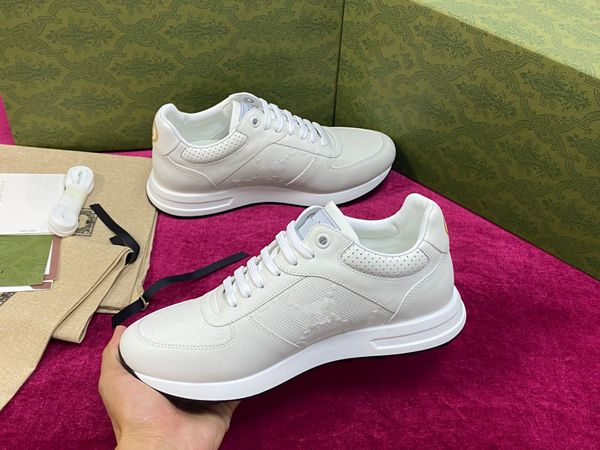 Zapatillas de deporte de diseño de lujo de alta calidad Zapatos para hombre genuino Cuero de gama alta clásico Hecho de piel de vaca Lona mercerizada alta mjkkk00001