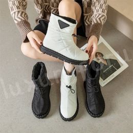 Top qualité de luxe Designer femmes bottes de neige mode bas tissu imperméable espace coton hiver botte chaude confort doux tendance mode botte à fond plat