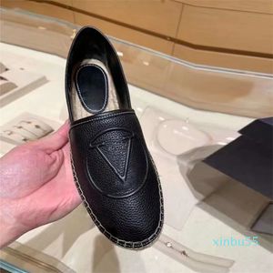 Espadrilles Starboard de créateurs de luxe de qualité supérieure, chaussures avec Logo en relief, mocassins plats en cuir grainé, chaussures faites à la main