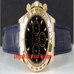 Topkwaliteit luxe herenhorloges lederen armband heren 40 mm 18kt goud zwarte index op band - 116518 Mechanisch modemerk 2371