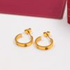 Tive Luxury Titanium Steel 18K Rose Gold Love Studs Boucles d'oreilles pour femmes Exquise Simple Fashion Women's Women's Boucles de bijoux